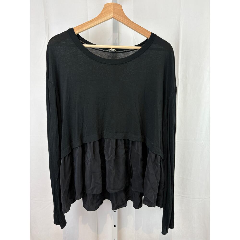 Wilfred Black Layered Ruffle Hem Long Sleeve Top - Picture 7 of 7
